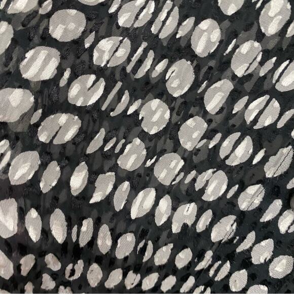 Theory Silk Blend Sheer Weekender Shirt Broken Oval Print Long Sleeve Sz S - Picture 8 of 12